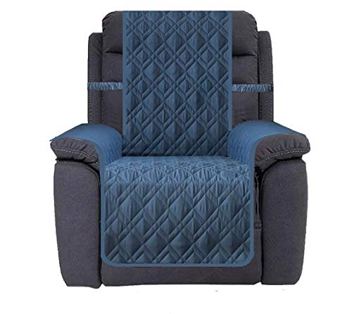Ameritex Waterproof Nonslip Recliner Cover Stay in Place, Dog Chair Cover Furniture Protector, Ideal Recliner Slipcovers for Pets and Kids (Blue, 23") - color: Blue, size: 23"