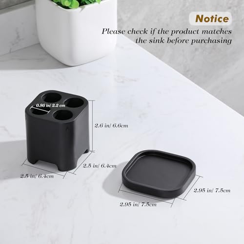 Luxspire Toothbrush Holder - 4 Slots, Character Marked, Drainage Hole & Tray, Non-Slip, Electric Toothbrush Head Holder, Toothbrush Holder for Bathroom, Matte Black - color: Matte Black, size: 4 Slots