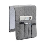 Huakaile Foldable Remote Control Holder Non-Slip Couch Sofa Chair Waterproof Armrest Organizer with 5 Pockets Armrest Organizer Couch Recliner Caddy Fits for Ipad, Phone, Magazines (Grey)