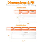 4 Pack Drawer Dividers for Clothes, 4" High 10.6"-16.9" Drawer Divider Adjustable Expandable Dresser Drawer Organizer, Clear Dresser Separators for Clothes, Underwear, Baby Clothes,Cosmetic,Toiletries - size: 4 Pack