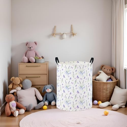 Baby Laundry Basket Baby Nursery Hamper Kids Laundry Basket Toy Storage Bin for Boys Room Decor Gift Baskets for Bedroom Bathroom(Lavender) - color: Lavender