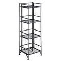 Convenience Concepts Xtra Storage 4 Tier Folding Metal Shelf, Black - color: Black