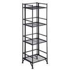Convenience Concepts Xtra Storage 4 Tier Folding Metal Shelf, Black - color: Black