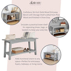 Craftsbury 36-Inch Wood Entryway Bench with Storage Shelf – Dove Gray Accent Bench for Entryway, Hallway, or Living Room – Small Space Seating with Farmhouse Charm by Alaterre Furniture - color: Grey
