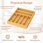 Lifewit Silverware Drawer Organizer, Utensil Tray for Kitchen, Flatware and Cutlery Holder, Storage for Spoons Forks Knives, 33 x 42cm, Natural - size: 12.9''W x 16.5''D