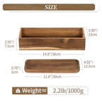 Hanobe Bathroom Toilet Tank Basket: Wood Acacia 2pcs Toilet Paper Topper with Vanity Tray Back of Organizer Toiletry Storage Holder Box