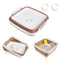 GIMWA Collapsible Wash Basin for Baby Bottles - 2.4 Gallons Portable Wash Bin for RV Camping Sink, Space-Saving Dish Tub (Mocha) - color: Mocha