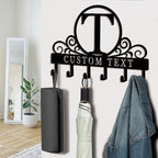 Personalized Initial Key Holder for Wall, Decorative Metal Key Holder Wall Mount, Key Hooks Coat Rack Monogram Decor, Perfect for Bathroom, Living Room, Kitchen, Anniversary Housewarming Gift - style: Custom