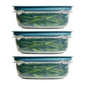 Rubber maid Storage Containers, Easy Find Lids, Teal, 9-cup, Flex & Seal, Leak Proof Lids, Food Storage Set, Clear Meal Prep Flex Containers, 3 Piece Set, Assortment - size: 9 Cup