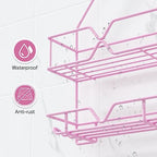 TreeLen Pink Shower Caddy Over Shower Head, Pink Bathroom Accessories, Gift for Girlfriend, Wife, Little Girl - color: Pink