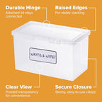 Bostitch Konnect Storage Containers with Lids, Office Organizer, Clear Plastic Box, Stackable for Index Cards, Labels, 1 Qt - size: Single