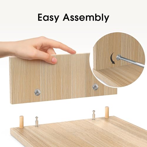 FITUEYES Dual Monitor Stand – 3 Shelf Computer Monitor Riser, Wood Desktop Stand with Adjustable Length and Angle, Desk Accessories, Office Supplies Medium Oak, DT108006WO - color: Oak