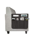 IPENNY Cotton Linen Sofa Couch Remote Control Holder Chair Armrest Caddy Pocket Organizer Storage Bag for Cellphone Tablet Notepad Book Magazines DVD Eyewears Drinker Snacks Holder Pouch - color: Cotton, Black