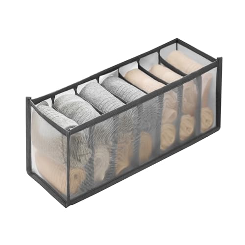 1 Pcs Underwear Storage Box Drawer Underwear Organizer Lingerie Organizer Compartment Storage Box for Wardrobe Drawer Use(Grey) - color: Grey-1pc