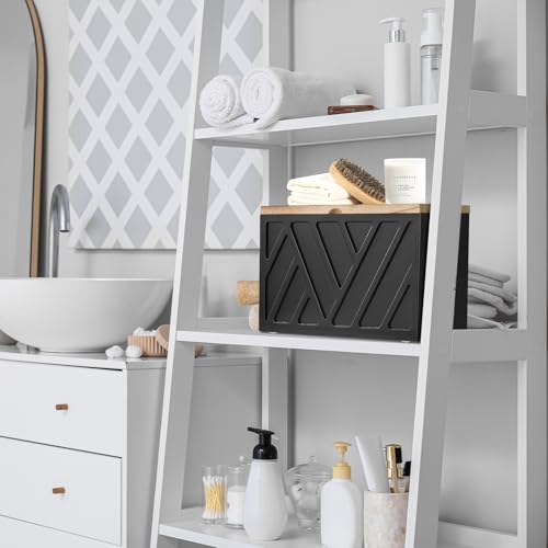 Tampon Holder for Bathroom Decor, Feminine Product Organizer With Lid, Shark Week Storage, Wood Pad Box for Toilet, Bathroom Accessories for Girl Stuff - color: 1-Pcs-Black