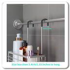 HapiRm Hanging Shower Caddy Organizer - No Drilling Shower Organizer with Hooks, Rustproof & Waterproof 304 Stainless Steel Bathroom Shelves - Silver (1 Basket) - color: Silver- 1 Basket
