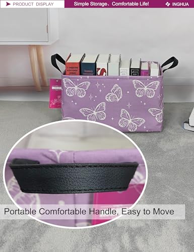 Rectangular Storage Basket Fabric Organizer Bin for Toys,Books,Clothes,Gifts,Pets-Perfect for Home,Office,Nursery,Dorm,Shelf(Rec-butterfly ) - color: Rec-butterfly