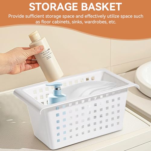 2 Pack Under Shelf Storage Basket Organizer,Hanging Storage Baskets,Hanging Basket for Closet Wardrobe Kitchen for Expandable Rod Under Sink Organizer