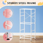 WLIVE Dresser with 4 Drawers, Storage Tower, Organizer Unit, Fabric Dresser for Bedroom, Hallway, Entryway, Closets, Sturdy Steel Frame, Wood Top, Easy Pull Handle, Tie-dye Print (Pink, Purple, Blue) - color: Tie-dye Purple Print