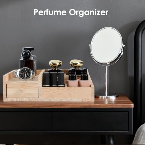 Cologne Organizer For Men,Perfume Organizer,Bathroom Organizers,Coffee Station Organizer,Shelf For Bathroom Counter,Counter Storage,Perfume Stand,Cologne Stand,Organizers for Vanity,Mens Gifts - color: Burlywood