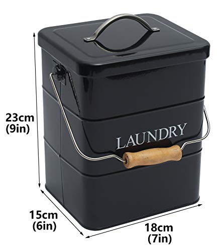 Laundry Powder Bin, Washing Powder Storage Tin with Scoop, Airtight Lid & Handles, Laundry Detergent Powder Storage Box - Perfect for Holding Pods Tablets Capsules Powder Detergent-Black - color: Black