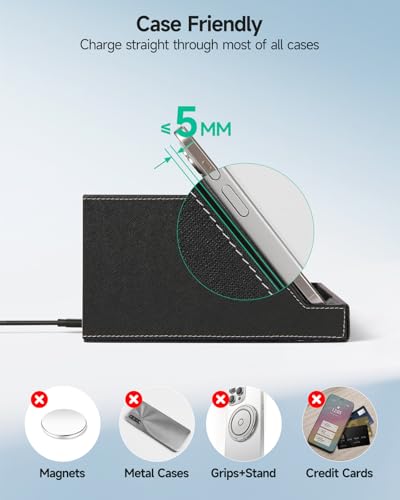 Valet Tray, Built in Wireless Charging Pad, Nightstand Organizer, Dresser Organizer, Mens Jewelry Box, Valet Charging Station, Faux Leather Valet Tray for Men and Women (Black+Wireless) - color: Black