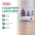 Sterilite 18-Pack 32 Quart ClearView Latch Box, Stackable Organizer Bins with Latching Lids - Clear Plastic Organization Containers for Closet, Bedroom, Shelving Units and Everyday Home Storage - size: 18 Pack, style: 32 Quart