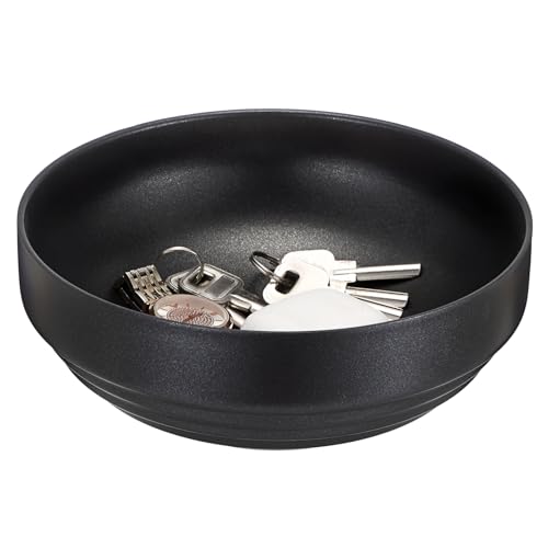 Key Holder Bowl for Entryway Table Round Catchall Bowl for Coin Fruit Holder Decorative Serving Bowl for Coffee Table Kitchen Counter, 7.4 Inches - color: Black, size: 7.4 Inches