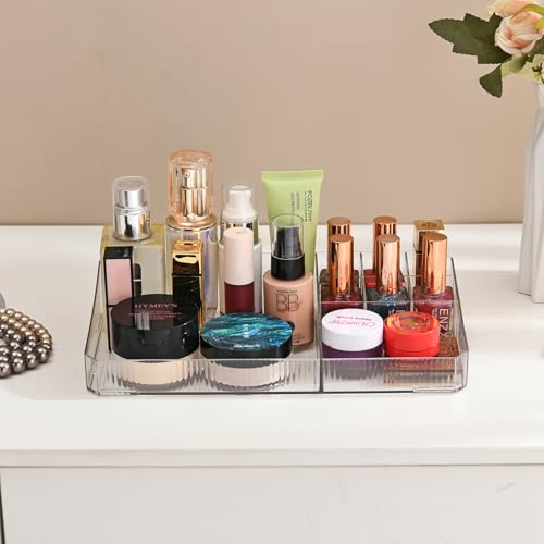 ZHIAI stackable storage drawers, acrylic storage rack, cosmetics and beauty products organizer, suitable for makeup room, bathroom, pantry, home bedroom storage - color: 1 storage top