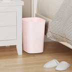 CEROELDA Bathroom Trash Can with Lid, 10L/2.6 Gal Small Garbage Can with Press Top Lid, Slim Plastic Waste Basket for Toilet, Office, Bedroom(Pink) - color: 1 Pack-No Lid-Pink