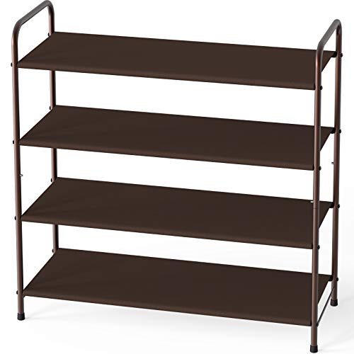 Simple Houseware 4-Tier Shoe Rack Storage Organizer, Bronze - color: Bronze, size: 4-Tier