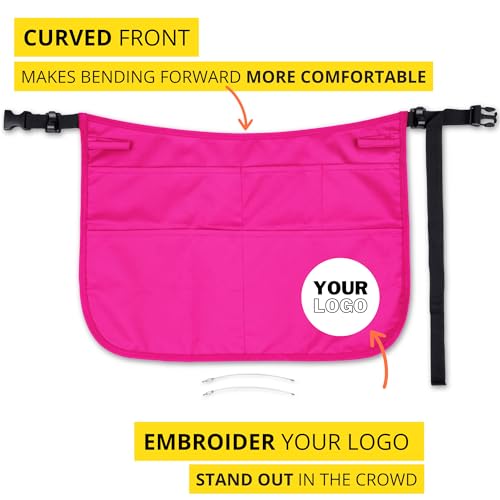 5-Pocket Waterproof Professional Cleaning Apron. Made for Pro Cleaners. Like a Cleaning Caddy Around Your Waist - color: Hot Pink, style: Standard