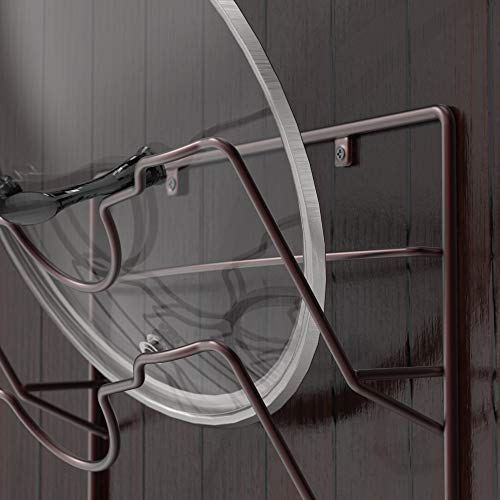 Simple Houseware Cabinet Door/Wall Mount Pot Lid Organizer Rack, Bronze - 2 Pack - color: Bronze