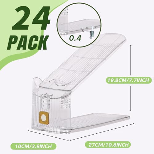 24 Pack Shoe Slots Organizer, Shoe Stackers Organizer for Closet Adjustable Shoe Holder Space Saver 50% Shoes Racks for Closet Organization - color: Clear, size: 24 PACK