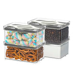 4-Pack Small Pantry Containers, 0.8 QT/0.76 L Clear SAN Food Storage Canisters with Twist-Lock Lids, Stackable for Sugar, Tea Bags, Seasoning, Nuts, Snacks White - color: White