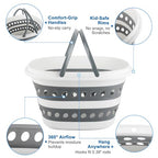 28L Laundry Basket Collapsible, Plastic Laundry Baskets Foldable Clothes Basket, Pop-Up Clothes Hamper for Household Family Room Organization, Portable Storage Container Outdoor Camping Home RV - size: 28L