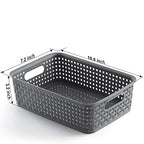 NETANY Plastic Storage Baskets - 8 Pack, Gray, Durable, Easy to Use, Flexible, Multi-Purpose, Ideal for Closets, Cabinets, Shelves, Countertops - color: Gray