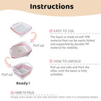 GIMWA Collapsible Wash Basin for Baby Bottles - 2.4 Gallons Portable Wash Bin for RV Camping Sink, Space-Saving Dish Tub (Pink) - color: Pink