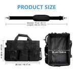 Large Wearable Cleaning Caddy Bags, Cleaning Supplies Organizer with Detachable Divider & Adjustable Shoulder Straps for Housekeepers & Cleaners, 14 inch Black Tool Bag - color: Black