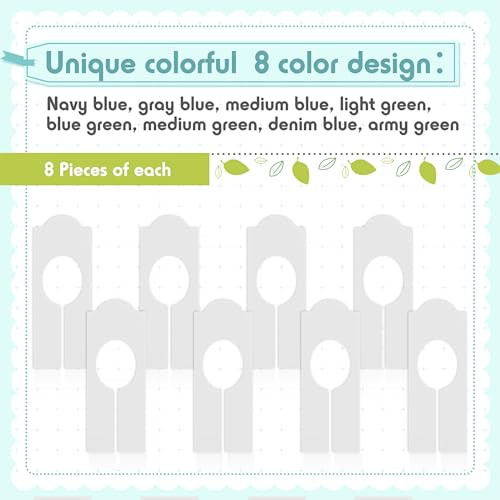 Sintuff 64 Pcs Hanging Closet Size Dividers Clothing Rack Dividers Rectangular Reusable Closet Separators for Clothing Racks Retail (White) - color: White
