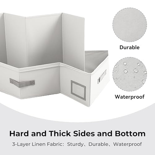 Cupic Cupid Under Bed Storage Containers, Foldable Organizer with Lid for Bedroom, Underbed Storage Box for Blankets, Clothes, Shoes, 2 Pack, Grey - size: 33½"L x 15¾"W x 6¾"H