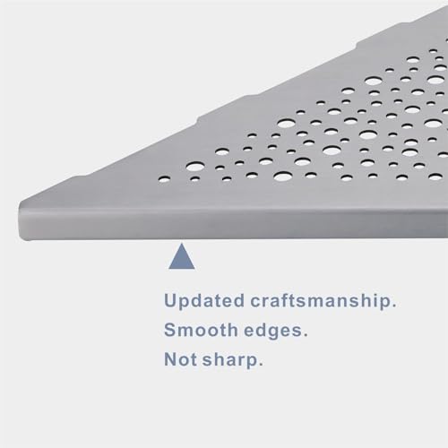 HIDROP Brushed Nickel Corner Shower Shelf 10 Triangular Corner Shelf Stainless Steel Bathroom Shelf for Tiled Wall, 2 Pack Shower Corner Shelf, No Drilling - color: Brushed Nickel