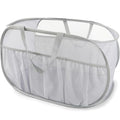 Collapsible Laundry Baskets, Upgrade Pop Up Laundry Hamper with Convenient Bags, Foldable Laundry Basket Mesh Light Weight, Easy to Carry Clothes Hampers for Laundry, Dorm, Toys, Travel Grey - color: Grey