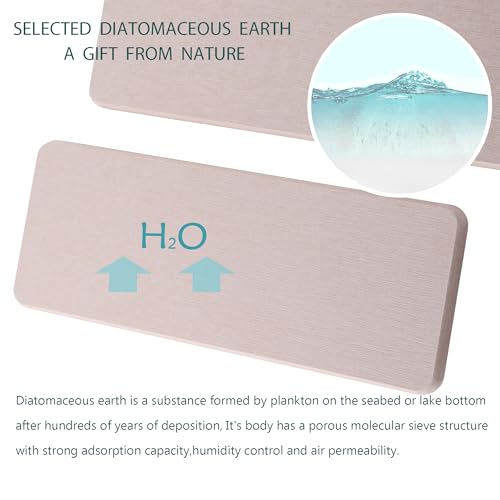 NiuYichee 2 Pcs Water Absorbing Stone Trays, Kitchen/Bathroom Sink Soap Dish, Diatomite Tray Used for Hand Soap & Cosmetic Bottles in The Modern Home, 3.15" W x 8.7" L, Light Gray - color: Light Gray, size: 8.7" x 3.15"