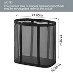 Mesh Bag with Handles, Collapsible Laundry Basket, Foldable Laundry Bag, Breathable Folding Beach Bag,Space-saving Travel Tote Bags (1, Black) - color: Black