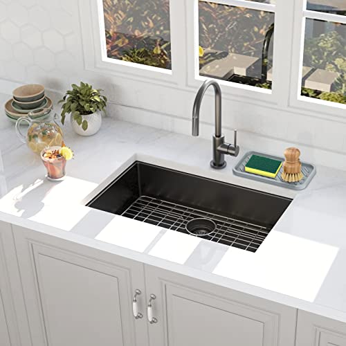 EG-SIPRO Kitchen Sink Organizer Tray,Sponge Holder for Kitchen Sink Bathroom Counter Tray Sponge Caddy Silicone Soap Holder for Soap Dispenser, Bottle, Dishwashing Accessories(2-Pack) - color: Grgr, size: 10×5.2inch