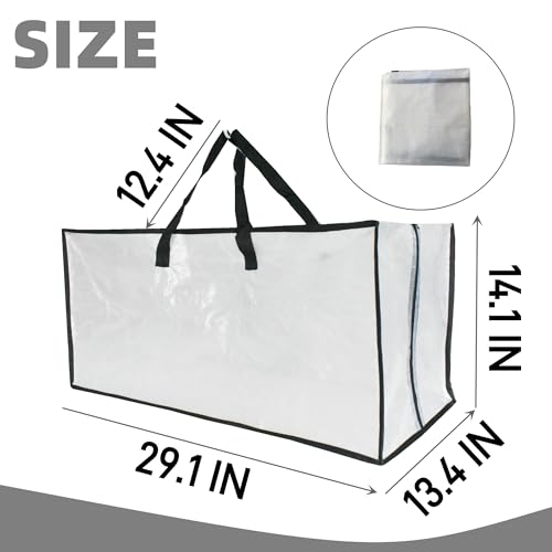 Heavy Duty Moving Bags, Extra Large Clear Storage Bags with Zipper and Handles, Moving Boxes & Storage Bins Alternative, Packing Supplies, Moving Supplies for Dorm Room Essentials - size: 1 Pack