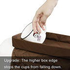 Couch Arm Tray-Couch Arm Cup Holder,Anti-Slip Chair Arm TV Remote Holder for Recliner Sofa Armchair Caddy Bedside Storage Pockets Bag for Pens, Magazines, Snacks, Glasses - color: Brown