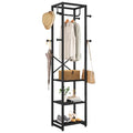 IBUYKE Coat Rack with Shelves, Freestanding Hall Tree with 3 Shelves and 8 Hooks, Industrial Clothes Stand for Entryway, Hallway, Bedroom, Black UTMJ088B - color: Black