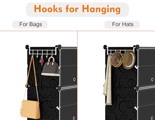 HOMIDEC Shoe Rack, 4 Tier Shoe Storage Cabinet 16 Pair Plastic Shoe Shelves Organizer for Closet Hallway Bedroom Entryway Black - color: Black, style: 2 by 4